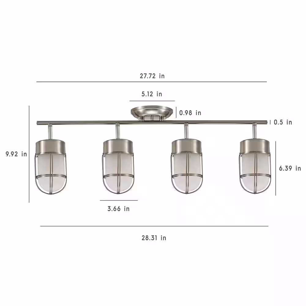 Addington Park Miles 2.3 ft. 4-Light Brushed Nickel and Chrome Detail Track Lighting Kit