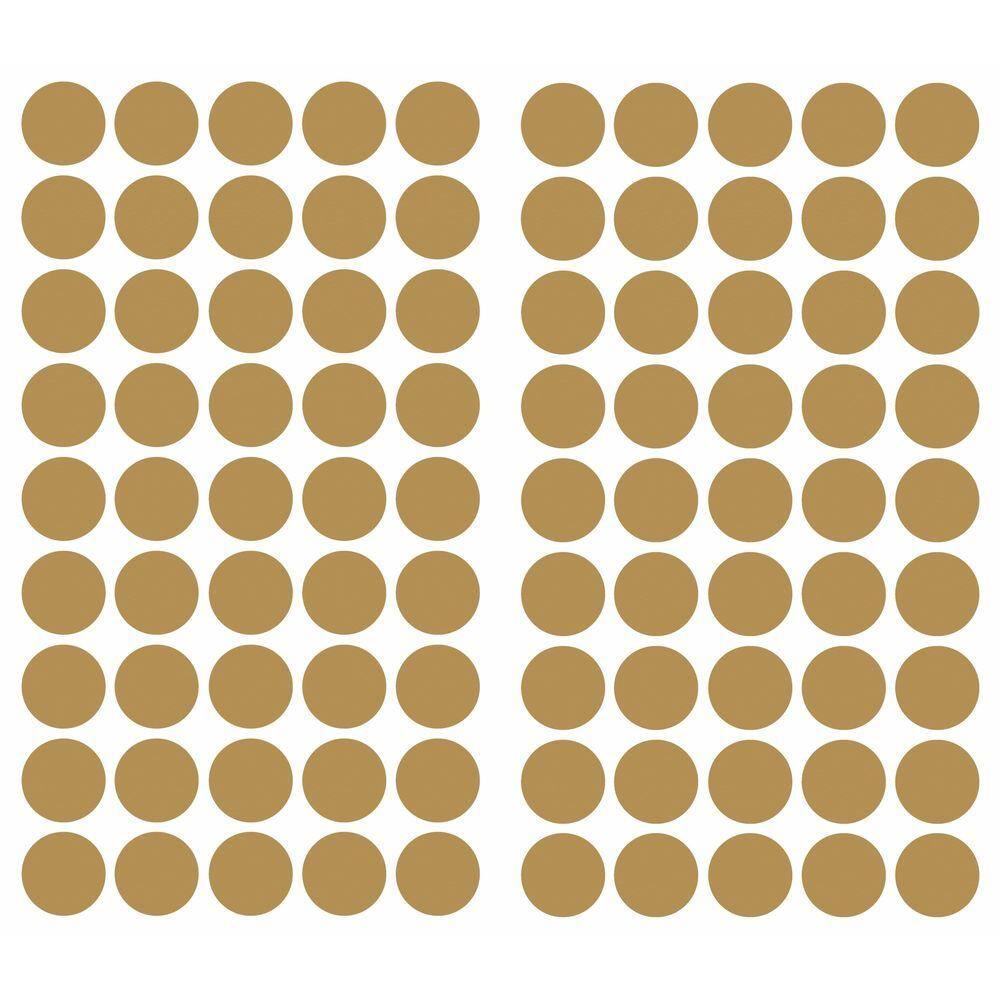 RoomMates 5 in. W x 11.5 in. H Gold Confetti Dots 90-Piece Peel and Stick Wall Decal