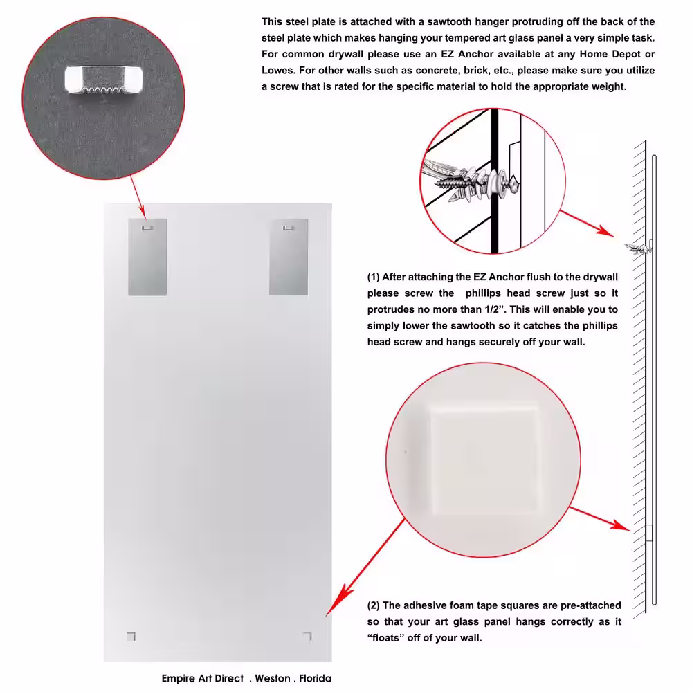 Empire Art Direct 72 in. x 36 in. My N.Y. Rectangle Framed Printed Tempered Art Glass Beveled Accent Mirror
