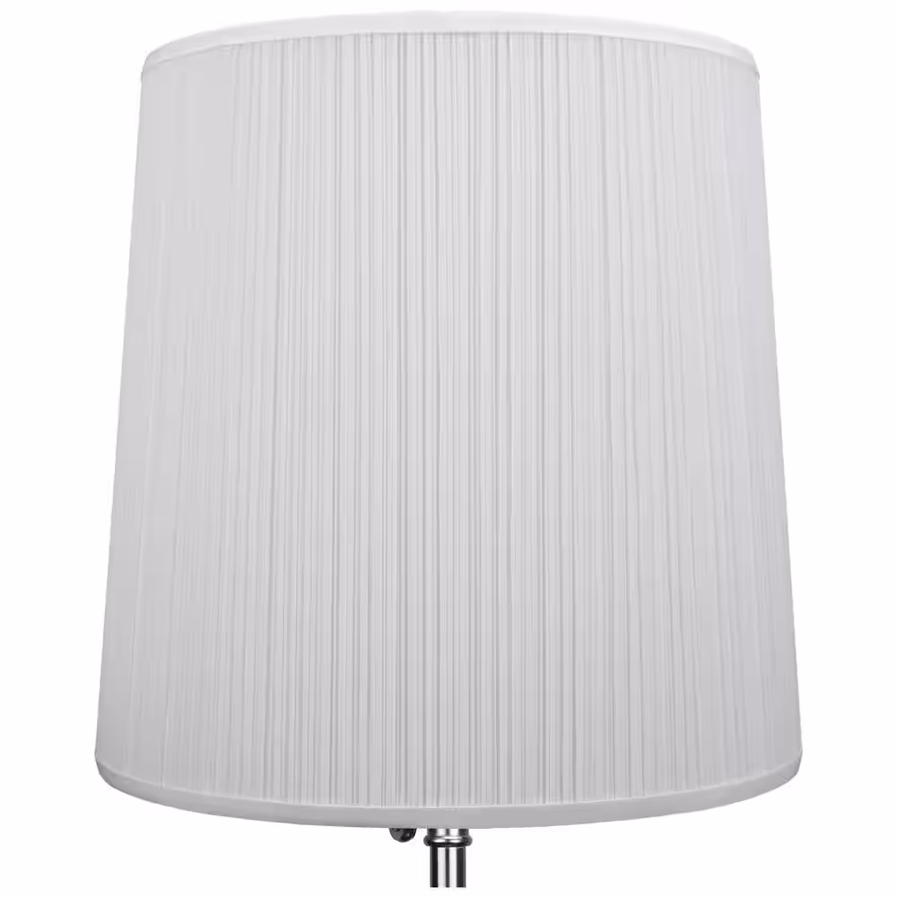 FenchelShades.com Fenchel Shades 13 in. Top Diameter x 15 in. Bottom Diameter x 15 in. Slant, Empire Lamp Shade - Pleated Mushroom White