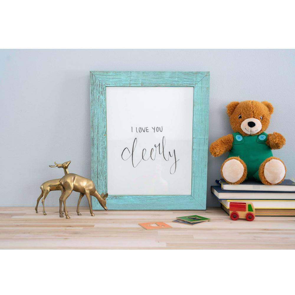 None Rustic Farmhouse 5 in. x 7 in. Robins Egg Blue Reclaimed Picture Frame (1.5 in. Molding)