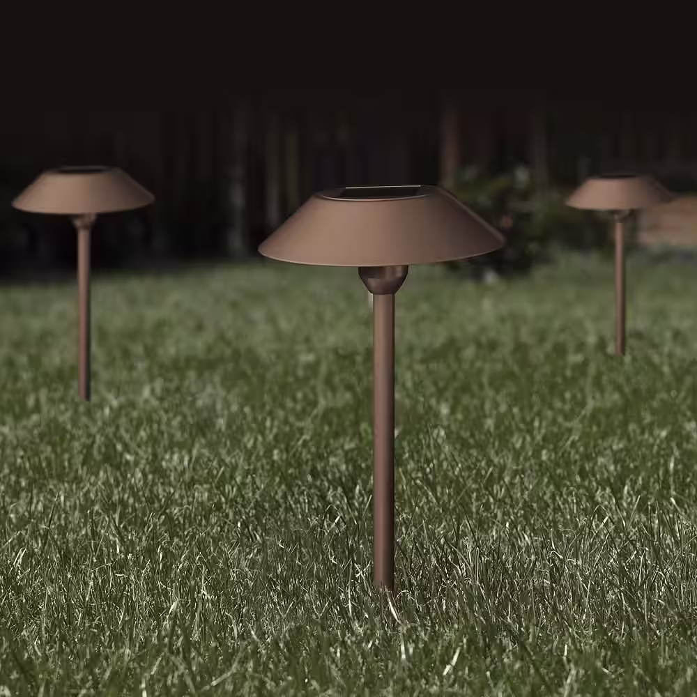 Feit Electric OneSync Landscape 40 Lumens Bronze Solar Integrated LED Outdoor Path Light w/Dusk-To-Dawn CCT+RGB Wireless Remote 2-Pack