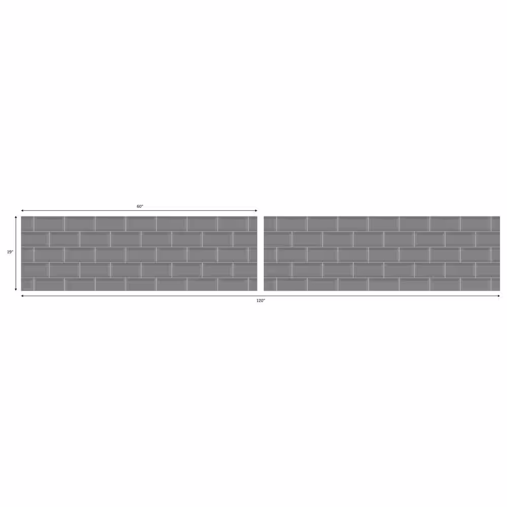 Wilsonart 19 in. x 120 in. Acrylic Backsplash in Metro Grey