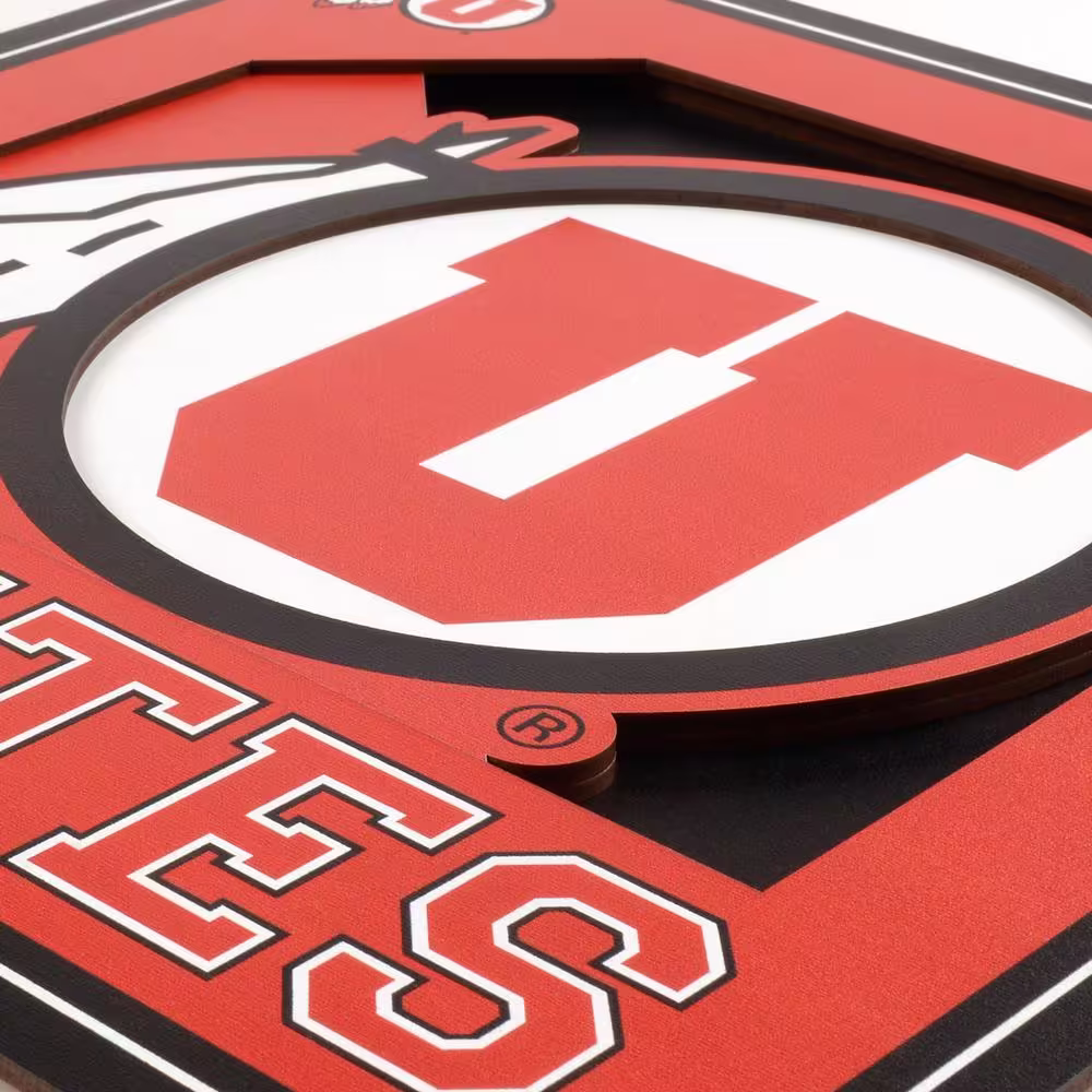 None NCAA Utah Utes 3D Logo Series Wall Art - 12x12