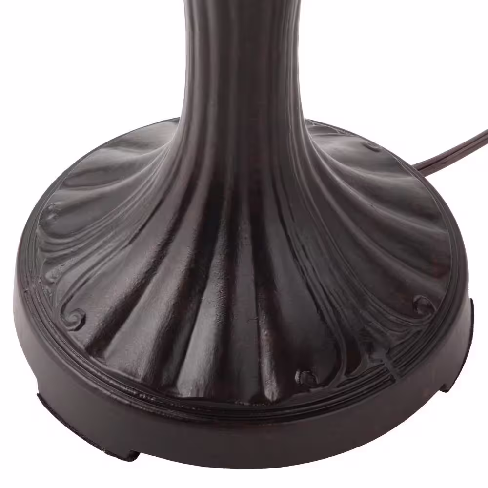 Dale Tiffany 27 in. Fieldstone Reeves Dragonfly Table Lamp with Tiffany Art Glass Shade