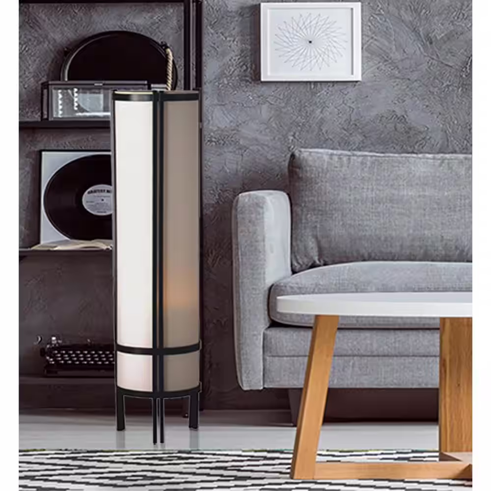 ORE International 48 in. Japanese Style Black Floor Lamp