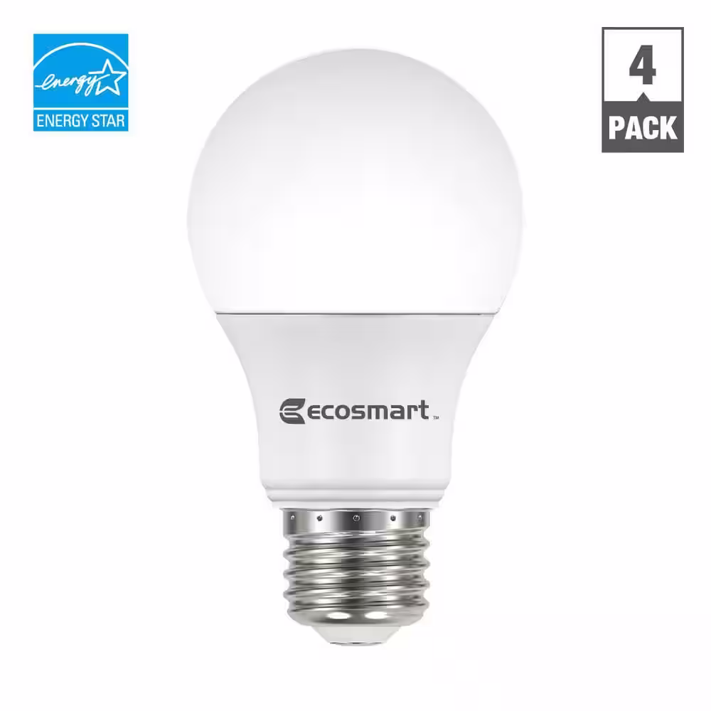 EcoSmart 40-Watt Equivalent A19 Dimmable Energy Star LED Light Bulb Daylight (4-Pack)