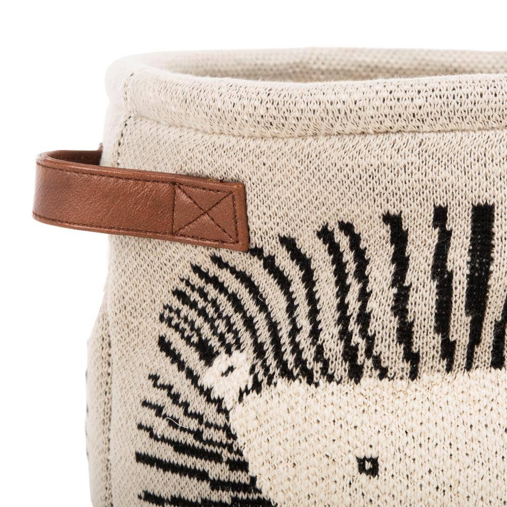 SAFAVIEH Dandy Lion 26 in. x 34 in. Gray/Natural/Black Storage Basket