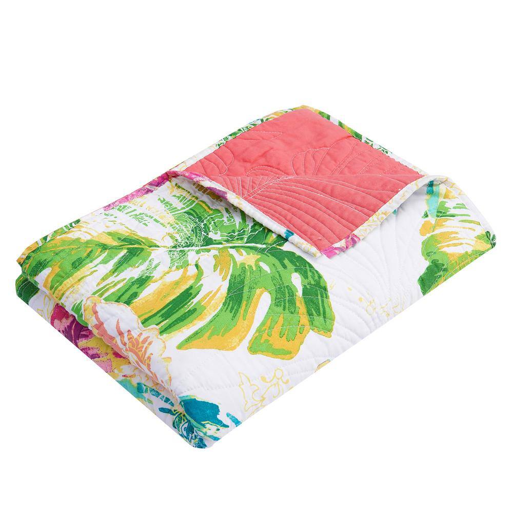 Greenland Home Fashions Tropics Coral Cotton Blend Throw Blanket