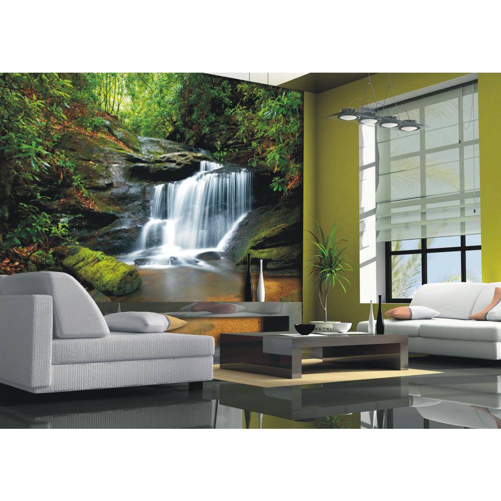 Dundee Deco Rock Waterfall Mountain River in the Forest Non-Woven Wall Mural