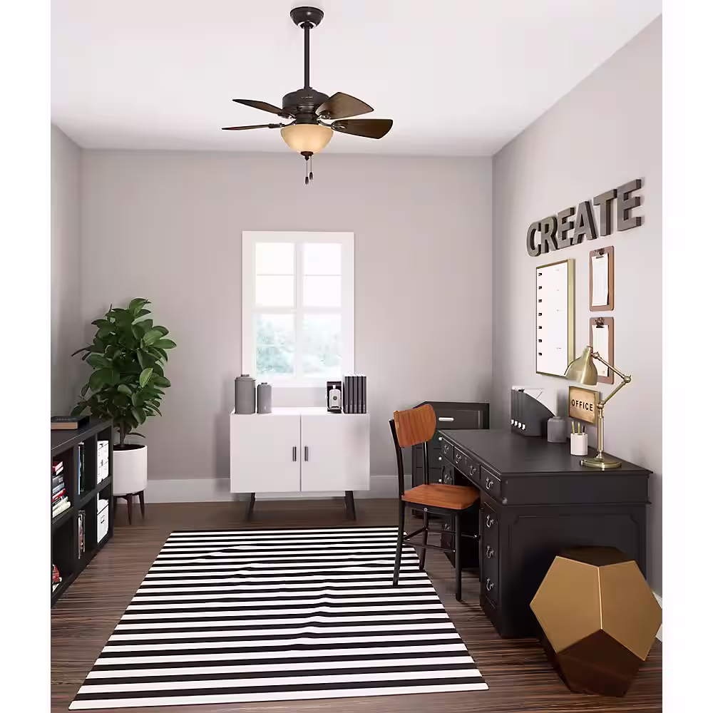 Hunter Watson 34 in. Indoor New Bronze Ceiling Fan with Light Kit