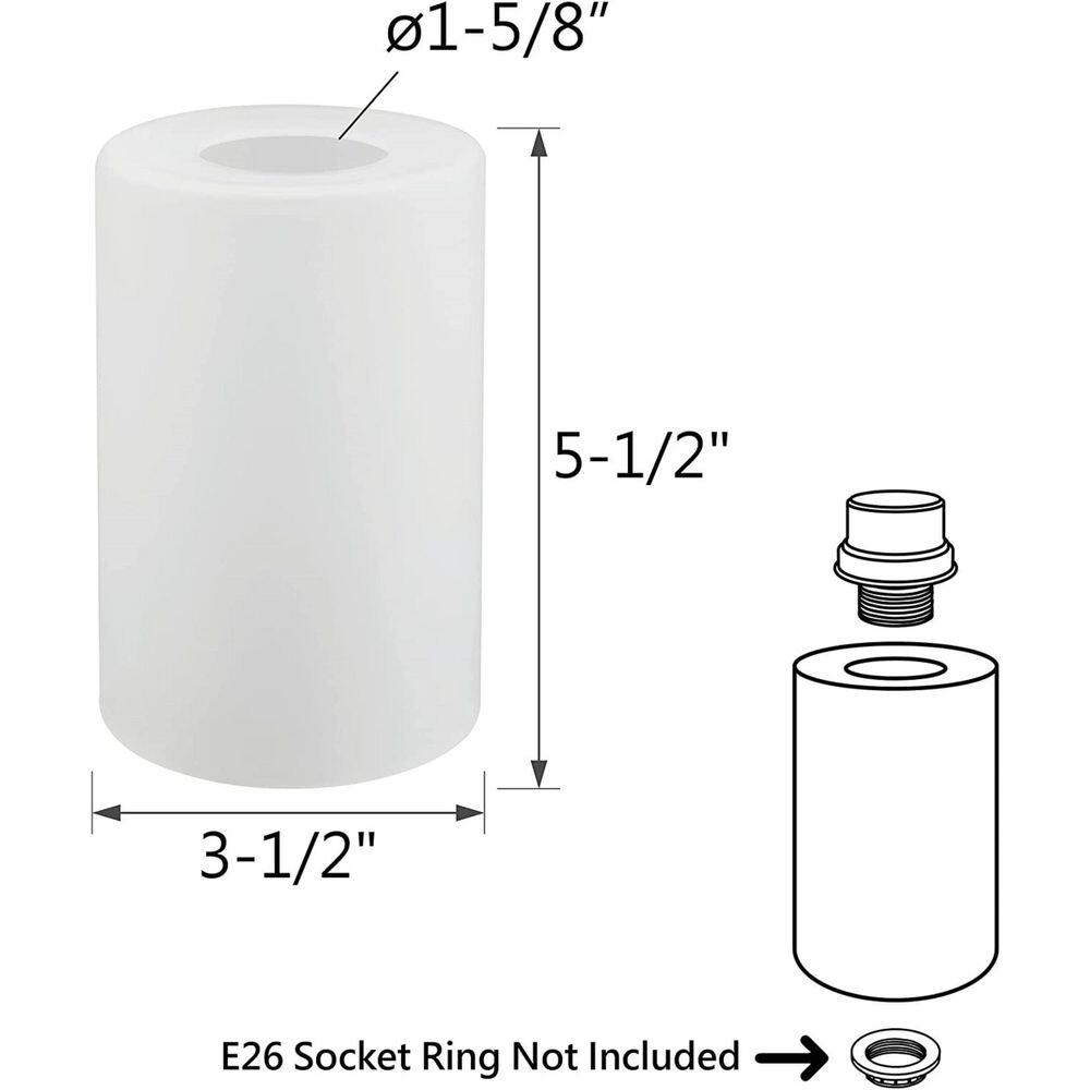 None 2PK - LAMP SHADE- DRUM SHAPE GLASS- SAND-BLASTED - 3-1/2 in.DIA X 5-1/2 in.H X Center Hole:42mm