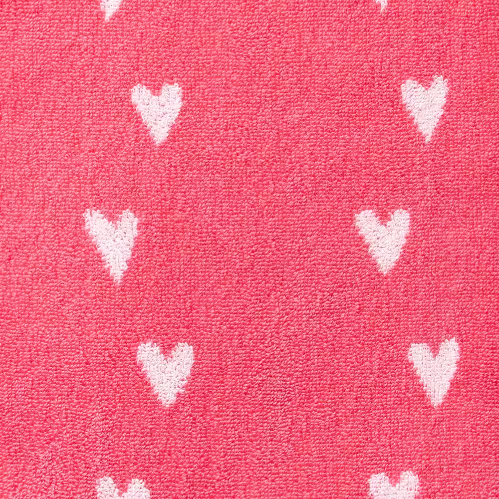 Company Kids by The Company Store Company Kids Hearts Yarn-Dyed Pink Cotton Single Bath Towel