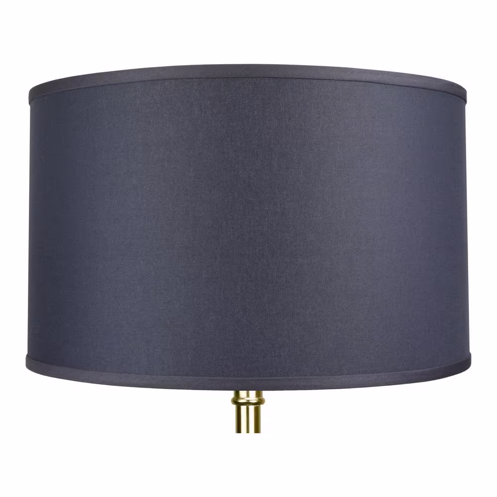 FenchelShades.com 18 in. Top Diameter x 18 in. Bottom Diameter x 11 in. H Linen Charcoal Drum Lamp Shade