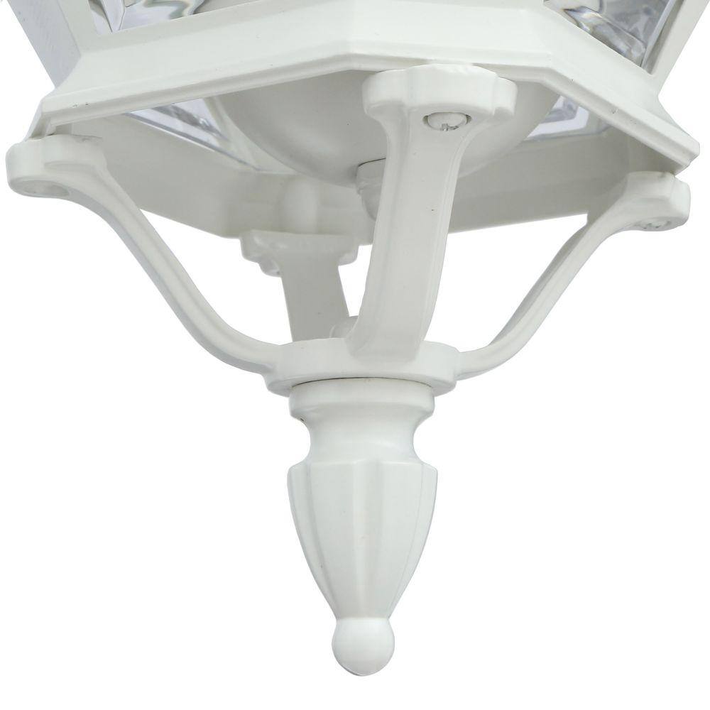 SATCO 3-Light Outdoor White Hanging Lantern with Clear Beveled Glass