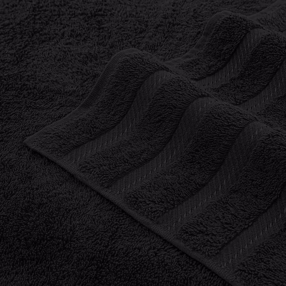 None Black 6-Piece Turkish Cotton Towel Set