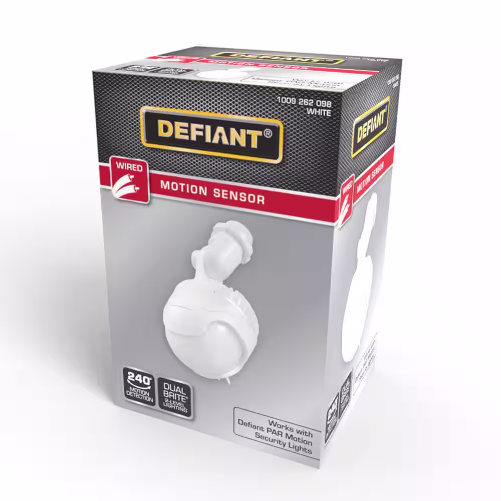 Defiant 240-Degree White Motion Activated Wired Outdoor Dusk-to-Dawn Replacement Sensor