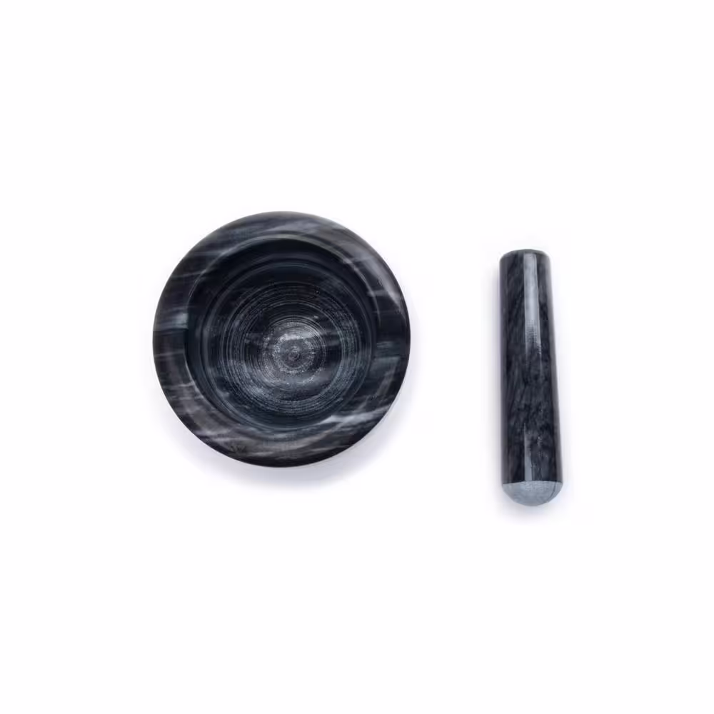 Fox Run Black Marble Mortar and Pestle 4 in.