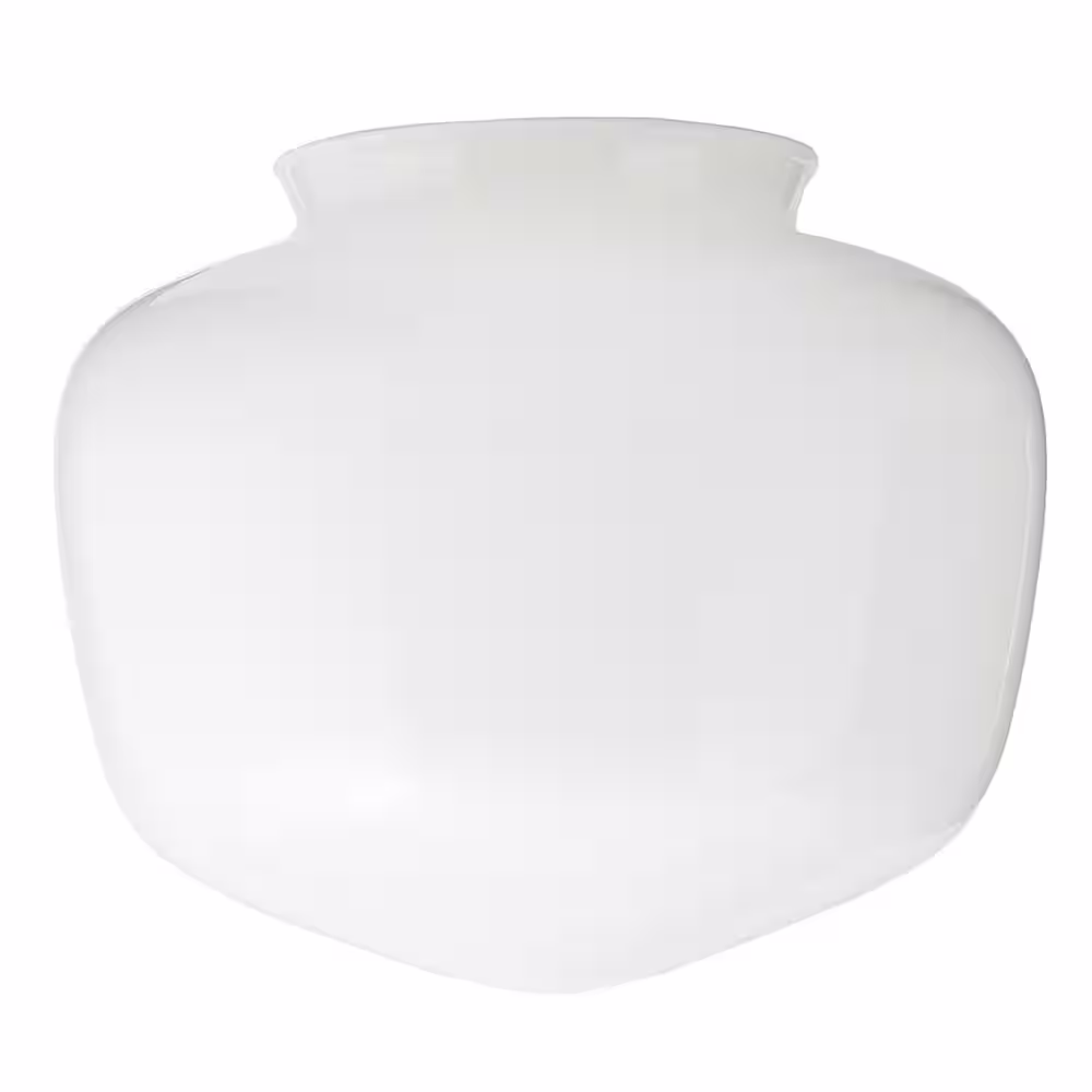 None 3-1/4 in. Fitter White Glass Schoolhouse Flush Mount Lamp Shade