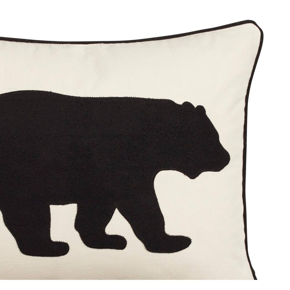 EDDIE BAUER Bear Animal Print Cotton 16 in. x 20 in. Throw Pillow
