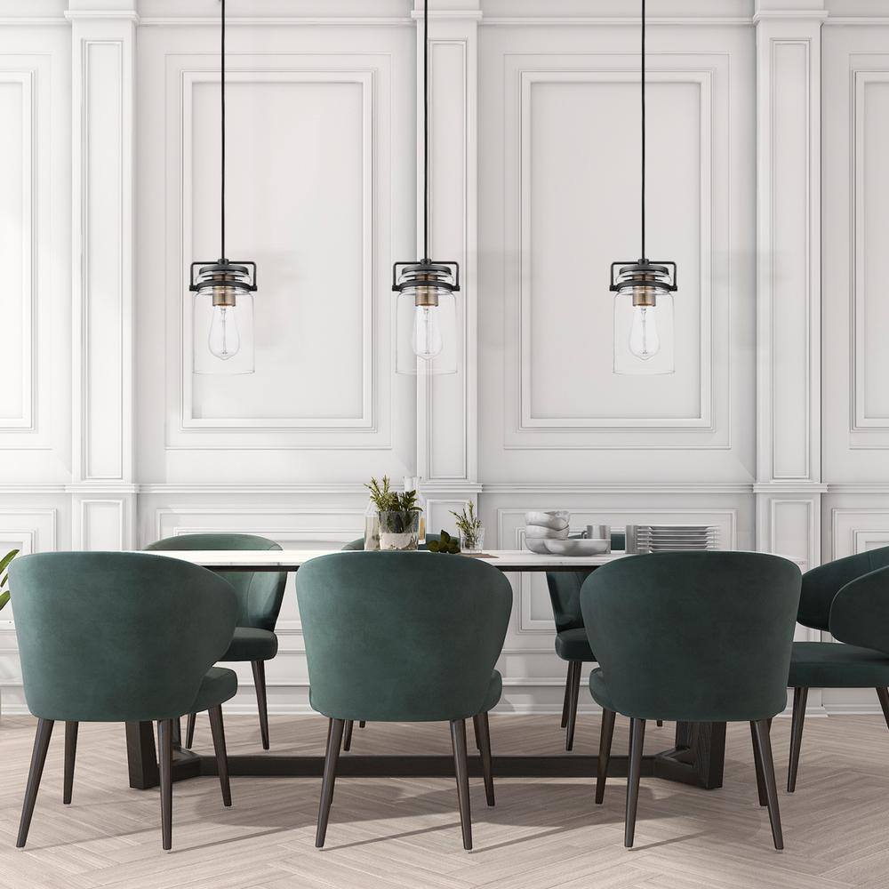 Home Decorators Collection Mason Jar 1-Light Dark Bronze Pendant