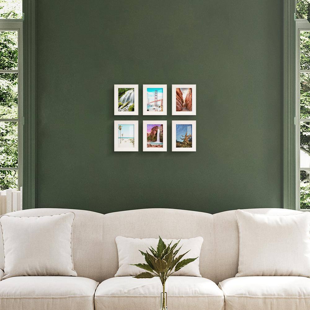 None Textured 3.5 in. x 5 in. White Picture Frame (Set of 6)