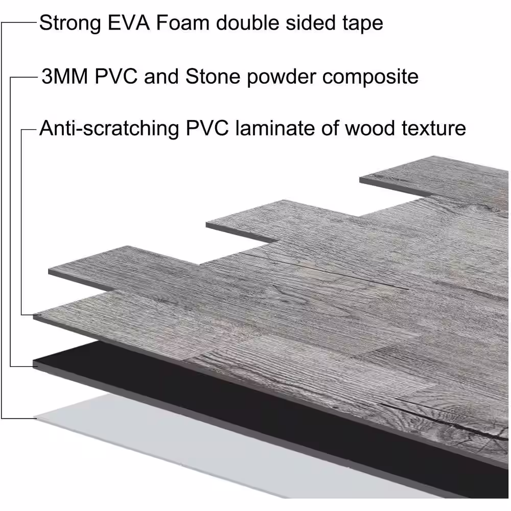 Art3dwallpanels 13.5 in. x 11.4 in. Aluminum-plastic Composite Backsplash in Wood Peel and Stick Waterproof Tiles (10-Piece)