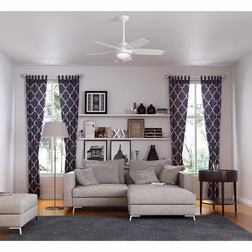 Hunter Antero 46 in. LED Indoor Fresh White Ceiling Fan with Light