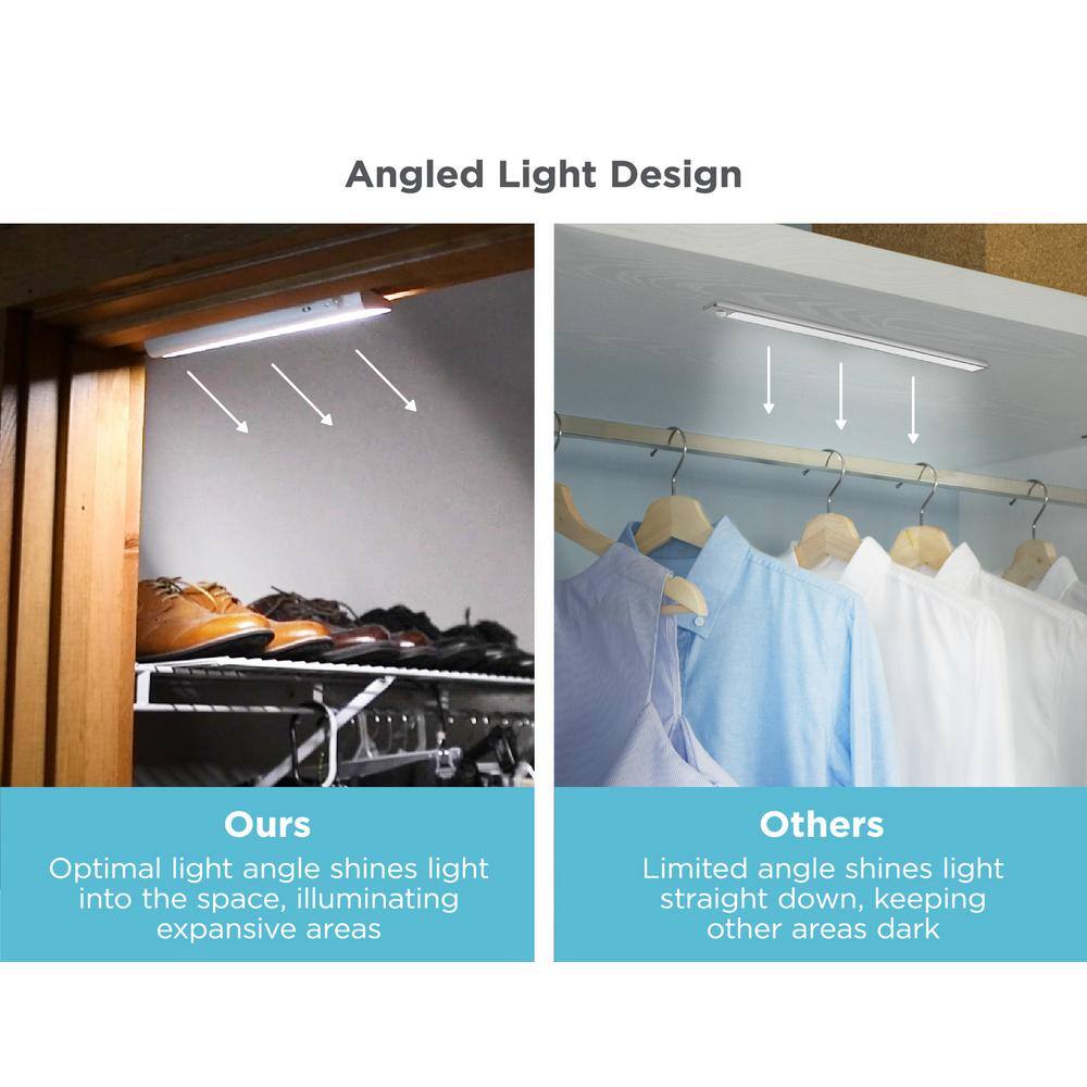 BLACK+DECKER 9 in. LED 2-Bar Battery Under Cabinet Lighting Kit in Warm White