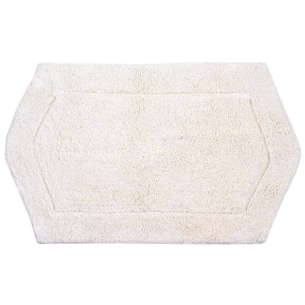 None Waterford Collection Off White 21 in. x 34 in. Cotton Bath Rug