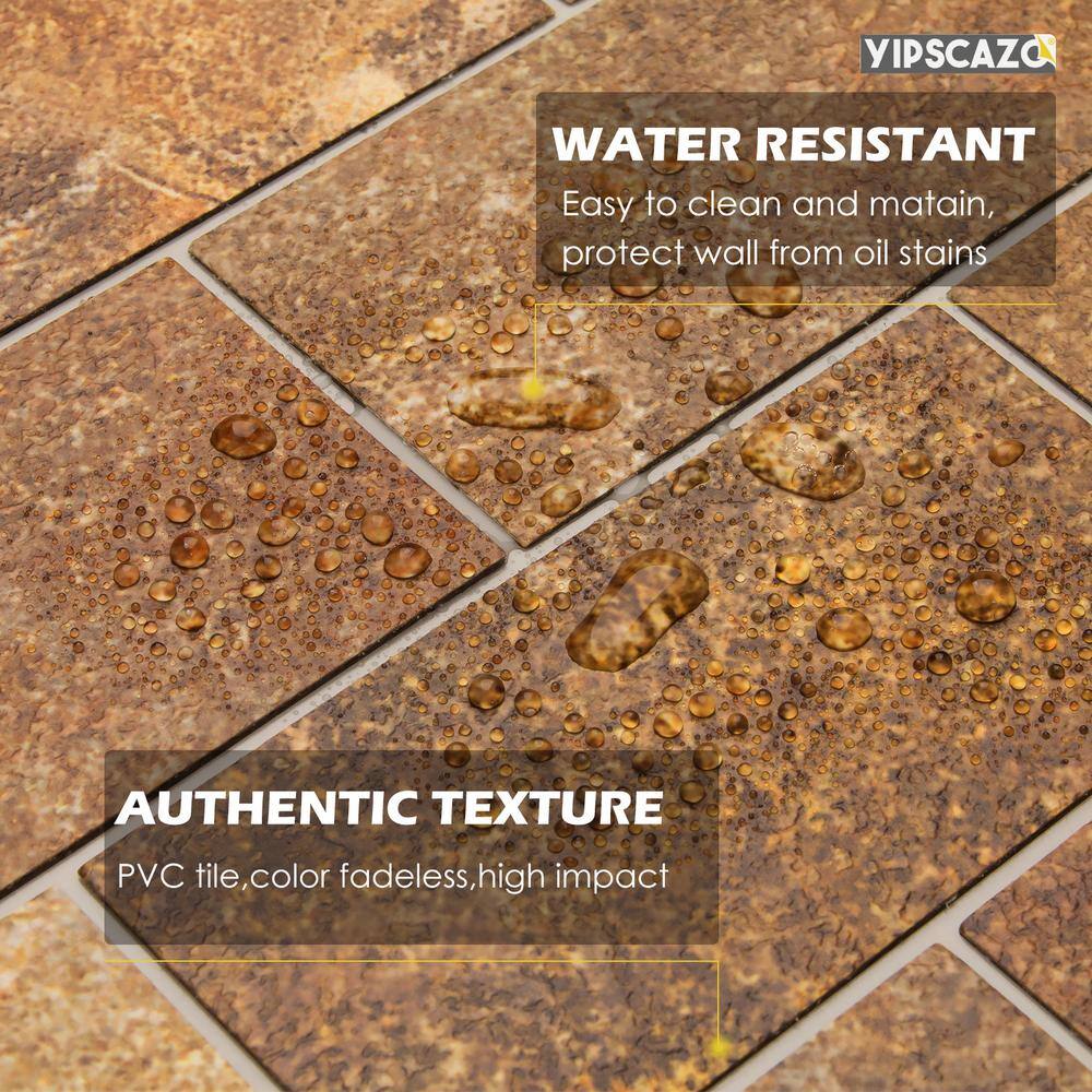 Yipscazo Subway Collection Rusty Stone 12 in. x 12 in. PVC Peel and Stick Tile (5 sq. ft./5-Sheets)