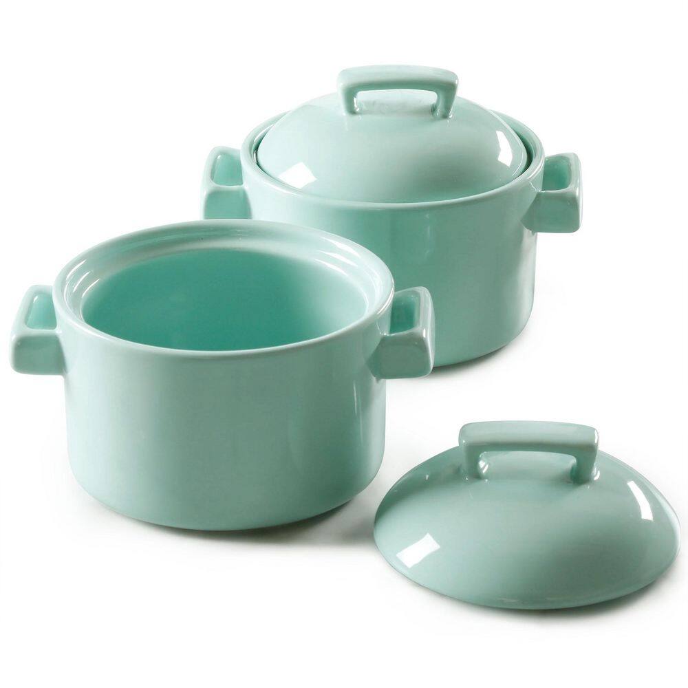 None 2-Piece 6 Inch Mint Casserole and Lid Bakeware Set