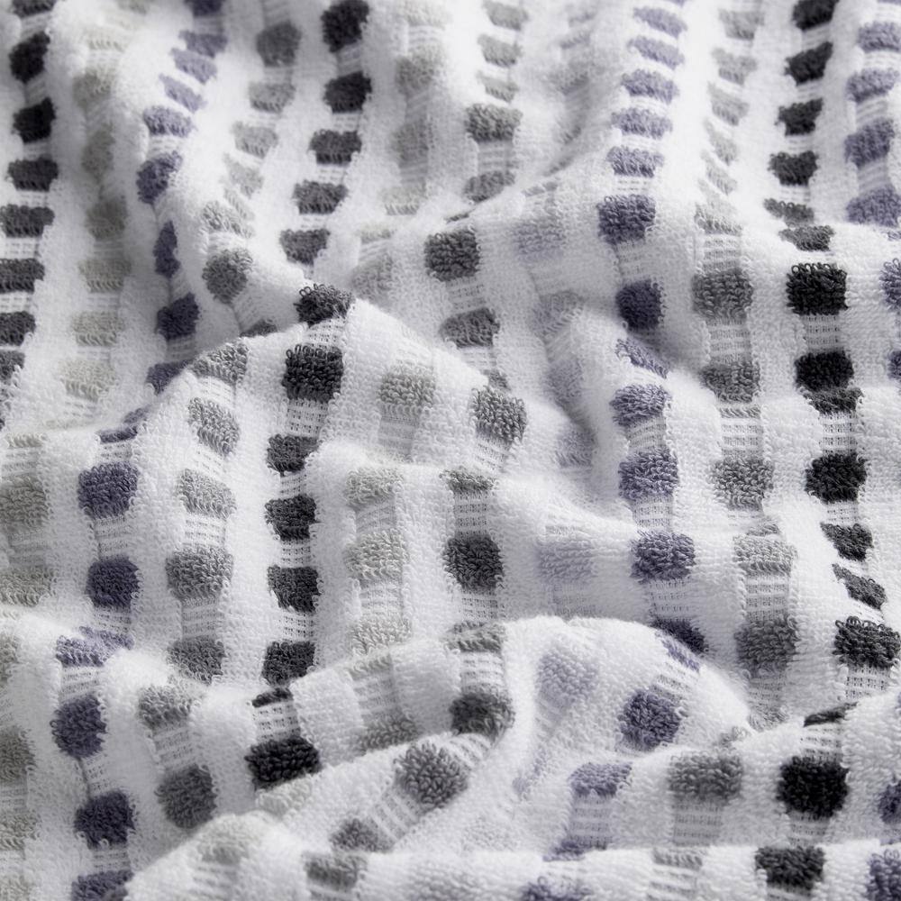 The Company Store Spectrum Gray Geometric Cotton Single Bath Towel