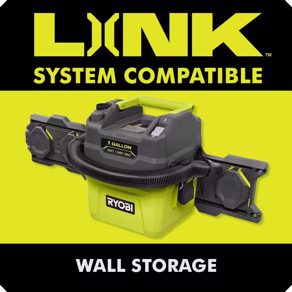 RYOBI ONE+ 18V Cordless 1 Gal. Wet/Dry Vacuum (Tool Only) with Extra Filter and Foam Filter