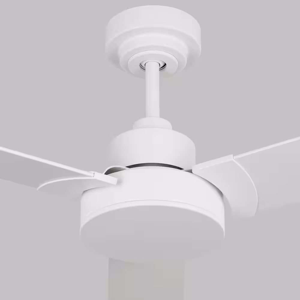 Generation Lighting Jovie 44 in. Indoor/Outdoor Matte White Ceiling Fan with Wall Control and Manual Reversible Motor