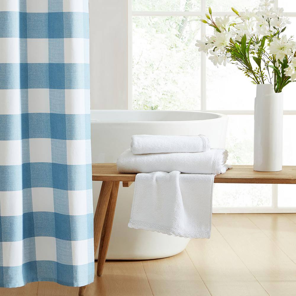 Laura Ashley Juliette 3-Piece White Cotton Terry Towel Set