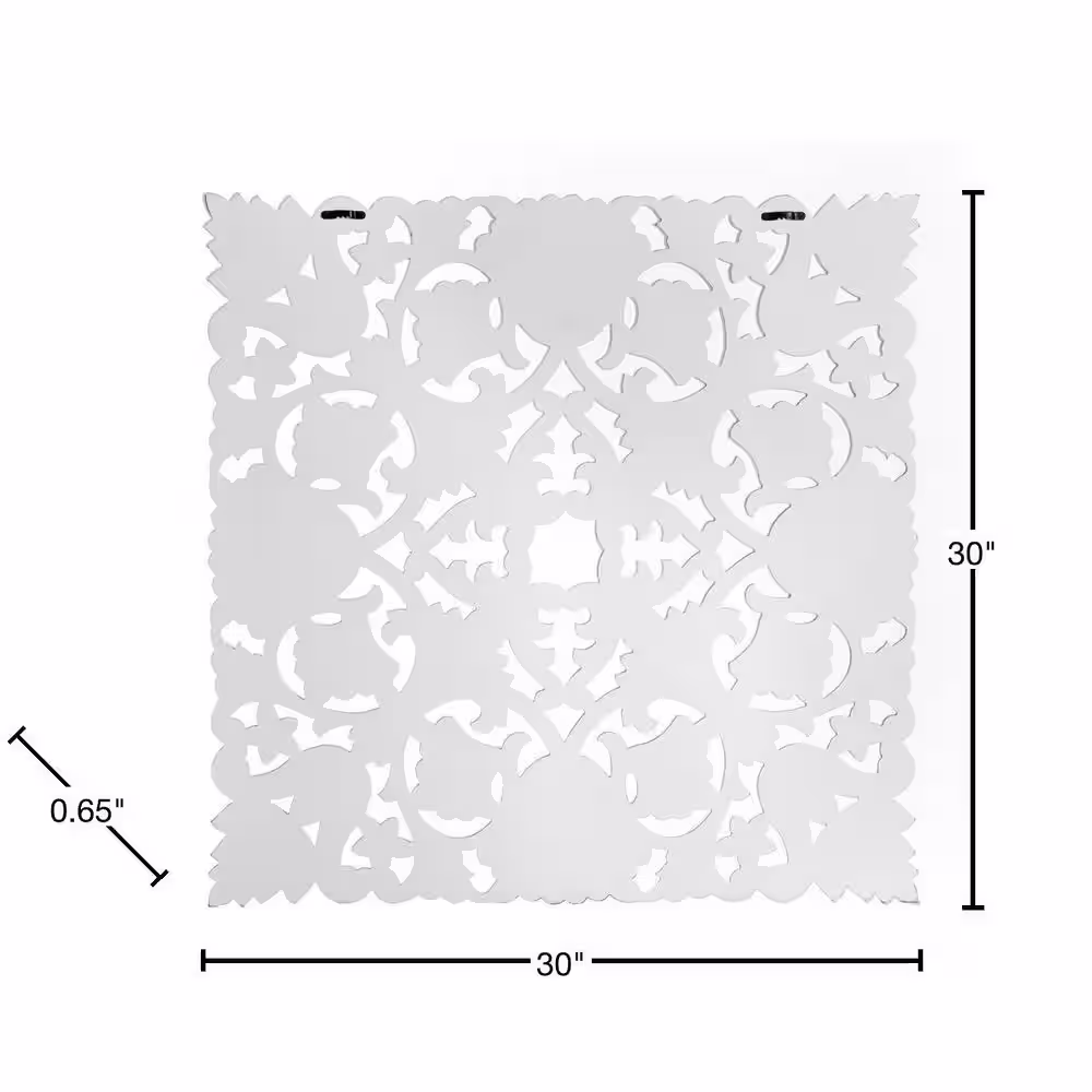 Habitat 30 in. x 30 in. Bayton White 30 in. Square Medallion MDF Wall Art