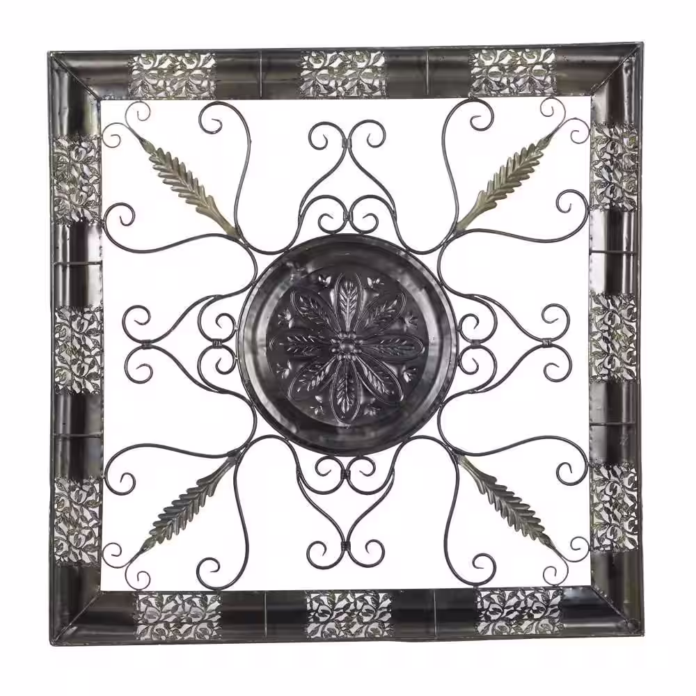 Litton Lane Metal Brown Scroll Wall Decor