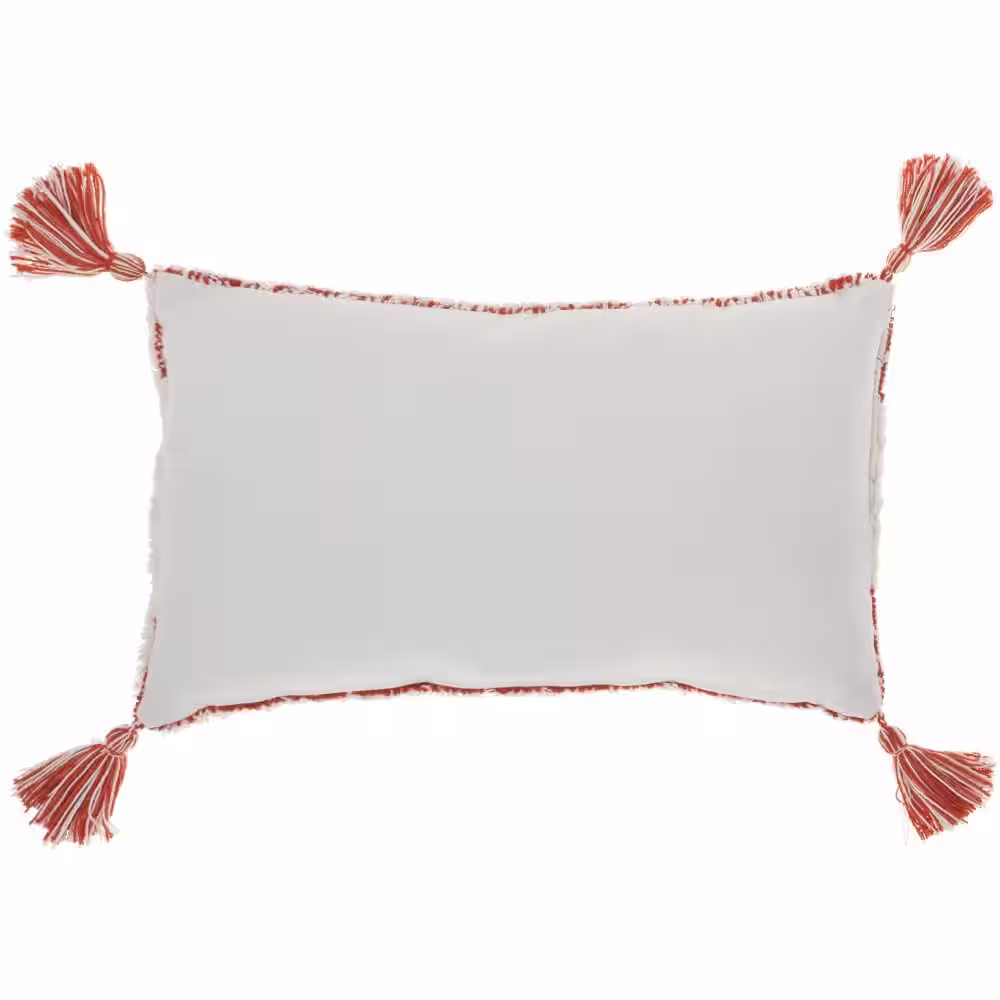 None Nicole Curtis Rust Geometric Removable Cover 20 in. x 12 in. Rectangle Throw Pillow