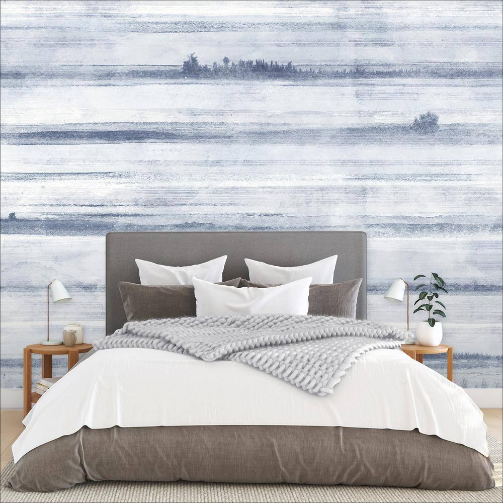 None Ocean Blue COntemporary Jet Set Wall Mural