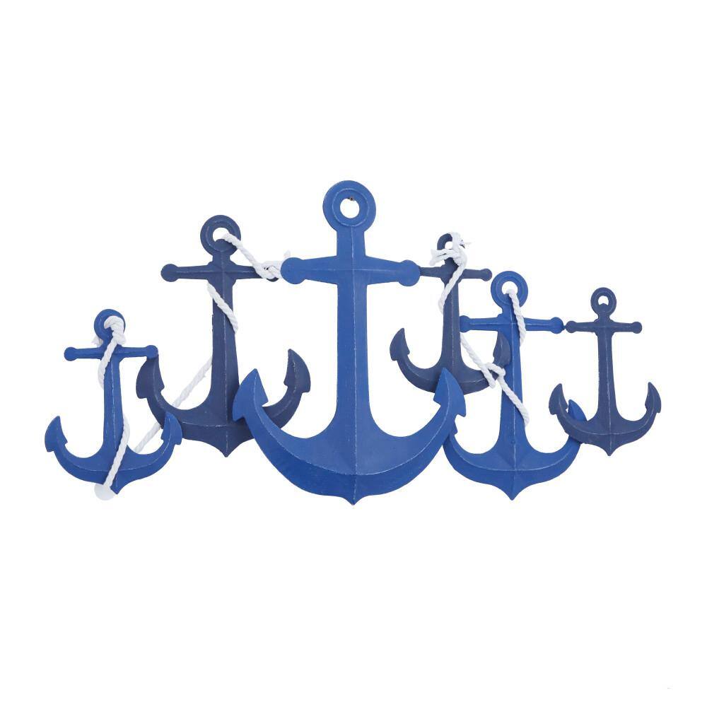 None Blue Iron Coastal Wall Decor 48 in. x 1 in. x 24 in.