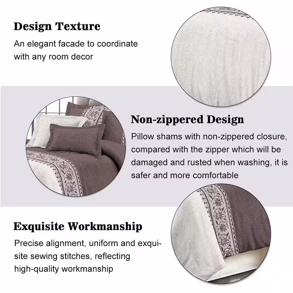 Shatex 2 Pieces All Season Bedding Ultra Soft 100% Microfiber Polyester Coffee Twin Comforter set with 1 Pillow Sham