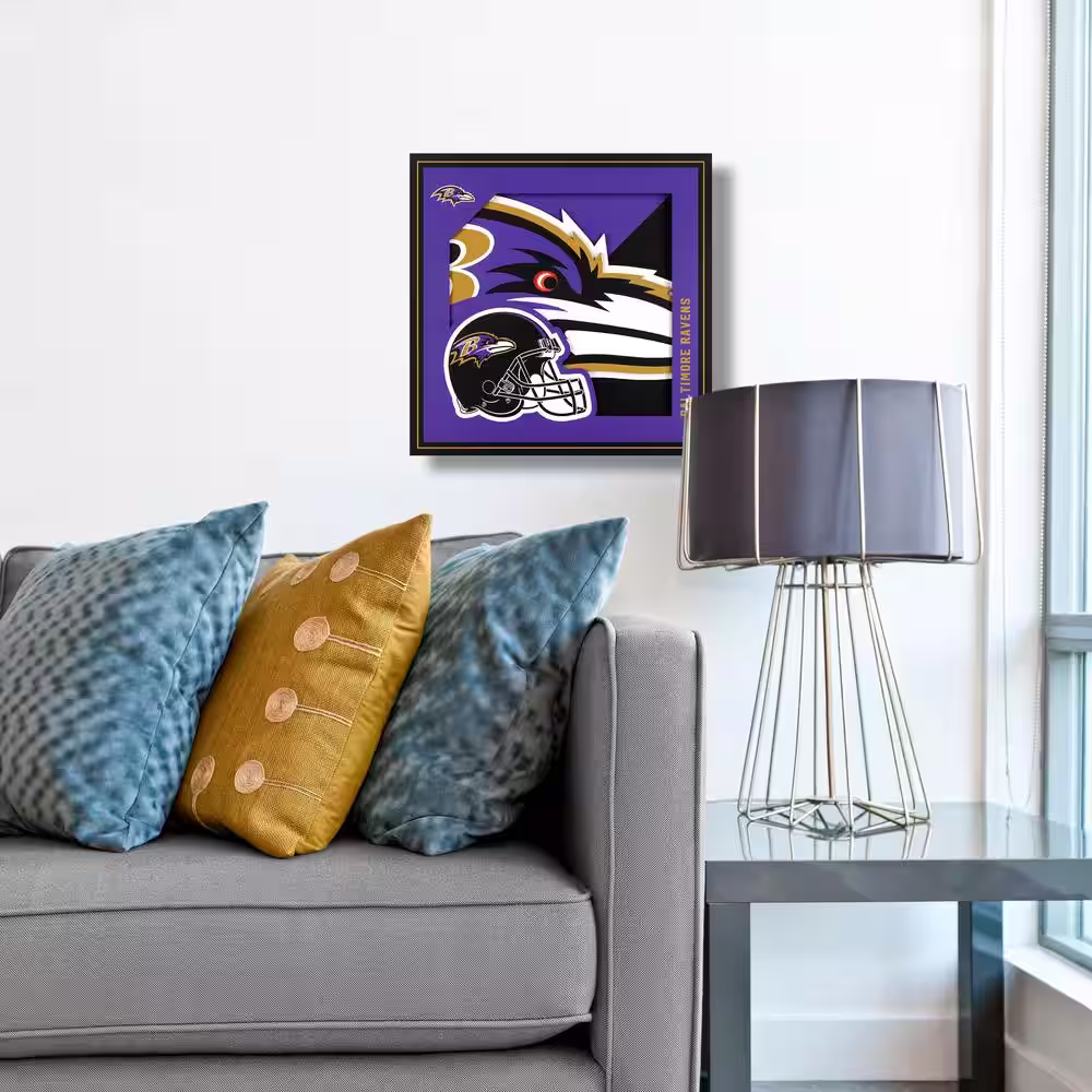 None NFL Baltimore Ravens 3D Logo Series Wall Art - 12x12
