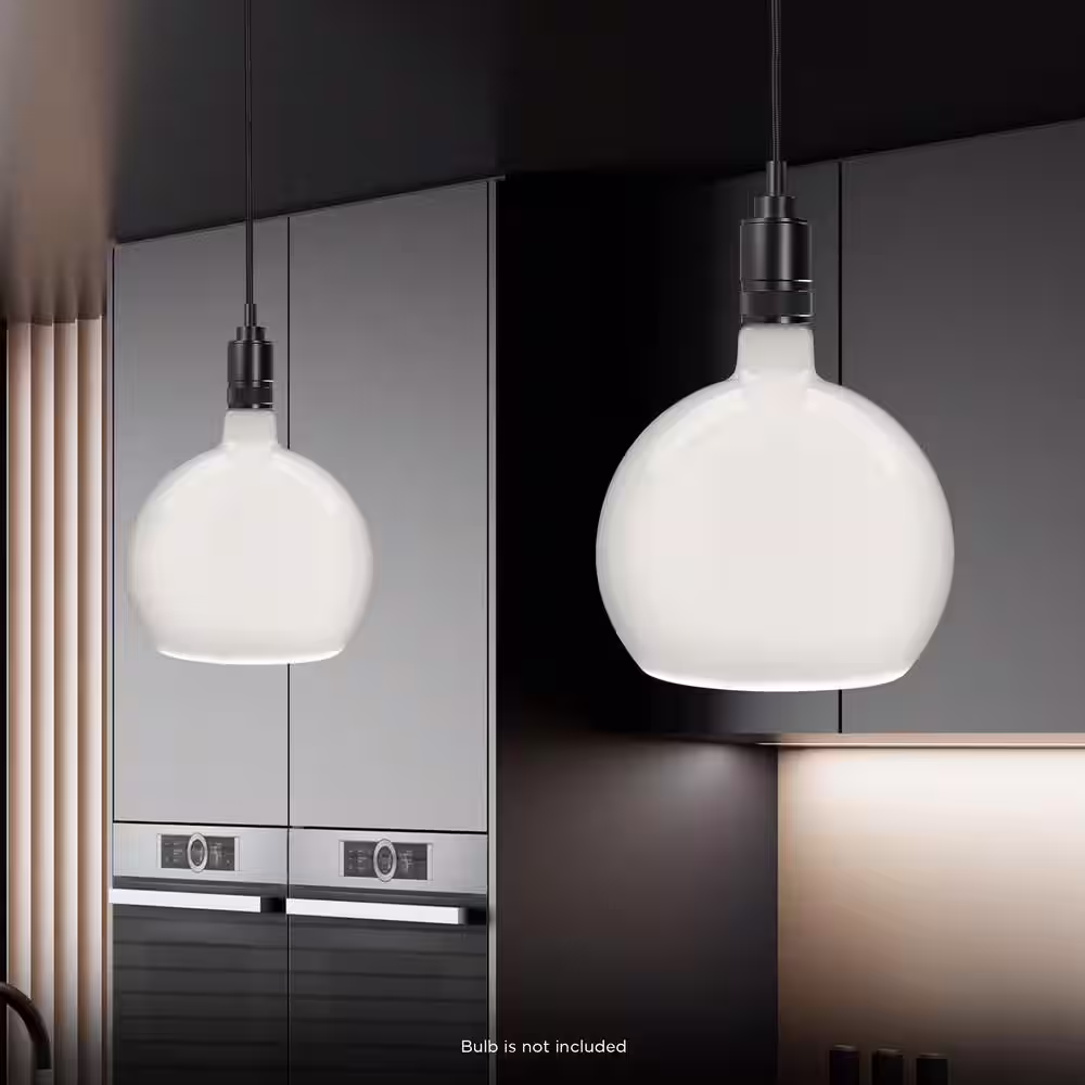 Feit Electric 60-Watt 1-Light Socket Matte Black Industrial Style Pendant Light Plug In & Hardwire Fixture (no bulb or shade included)