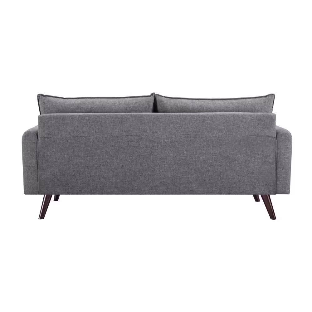 Lifestyle Solutions Callie 32.3 in. Grey Polyester 3-Seater Tuxedo Sofa with Removable Cushions