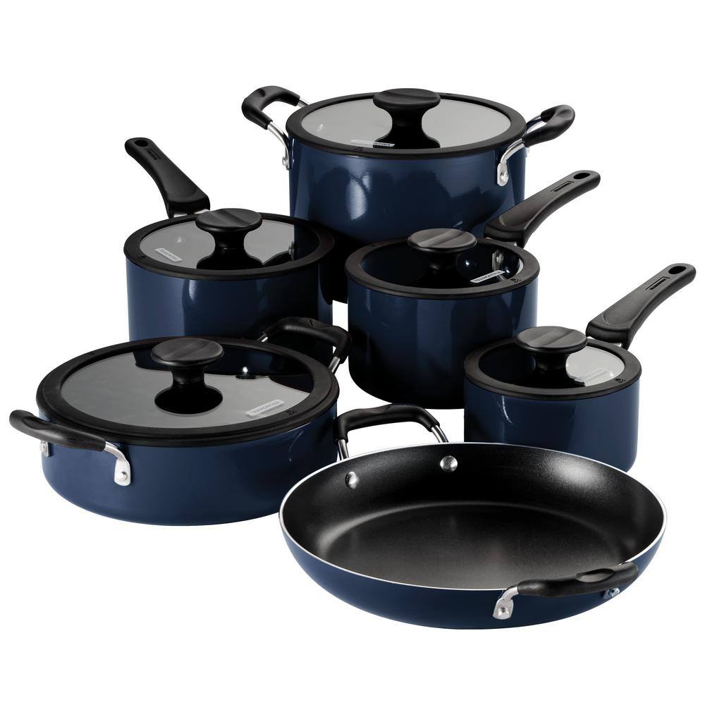 Tramontina 11-Piece Nesting Aluminum Nonstick Cookware Set in Navy