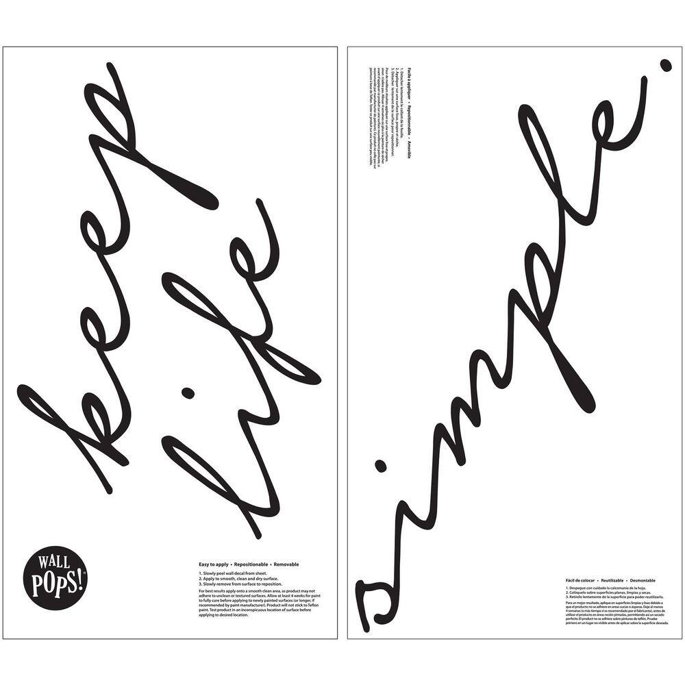 WallPops Black Keep Life Simple Wall Quote Decal