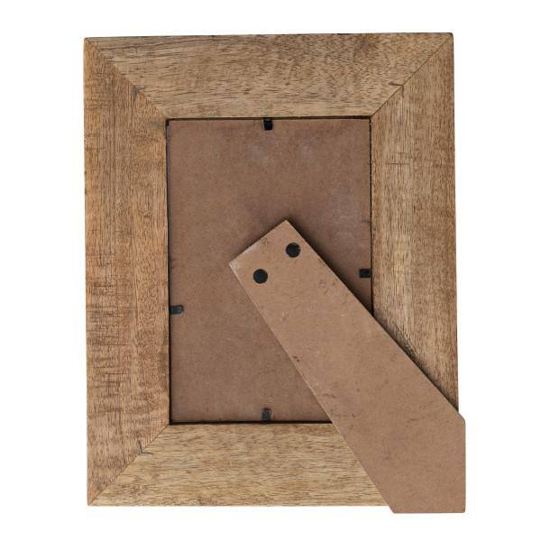 None 4 in. x 6 in. Natural Hand-Carved Wood Picture Frame