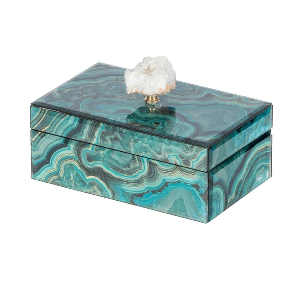 A & B Home Blue Wood Box