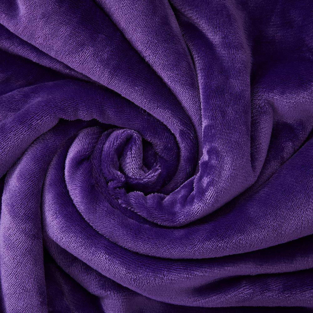 JML Purple Microfiber Twin Sherpa Blanket
